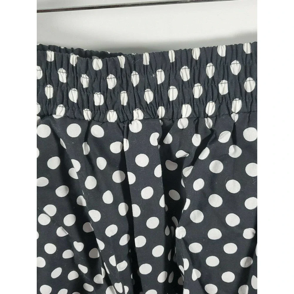 Cynthia Rowley Women's Full Flared Retro Black & White Polka Dot Skirt Size Med